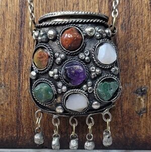 Vintage Metal & Stone Sajai Necklace